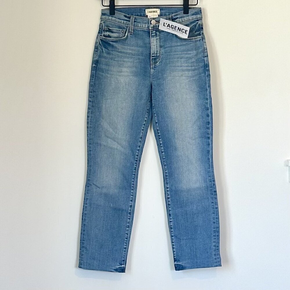 NWT L'AGENCE Straight Distressed Blue Jean - Size 25